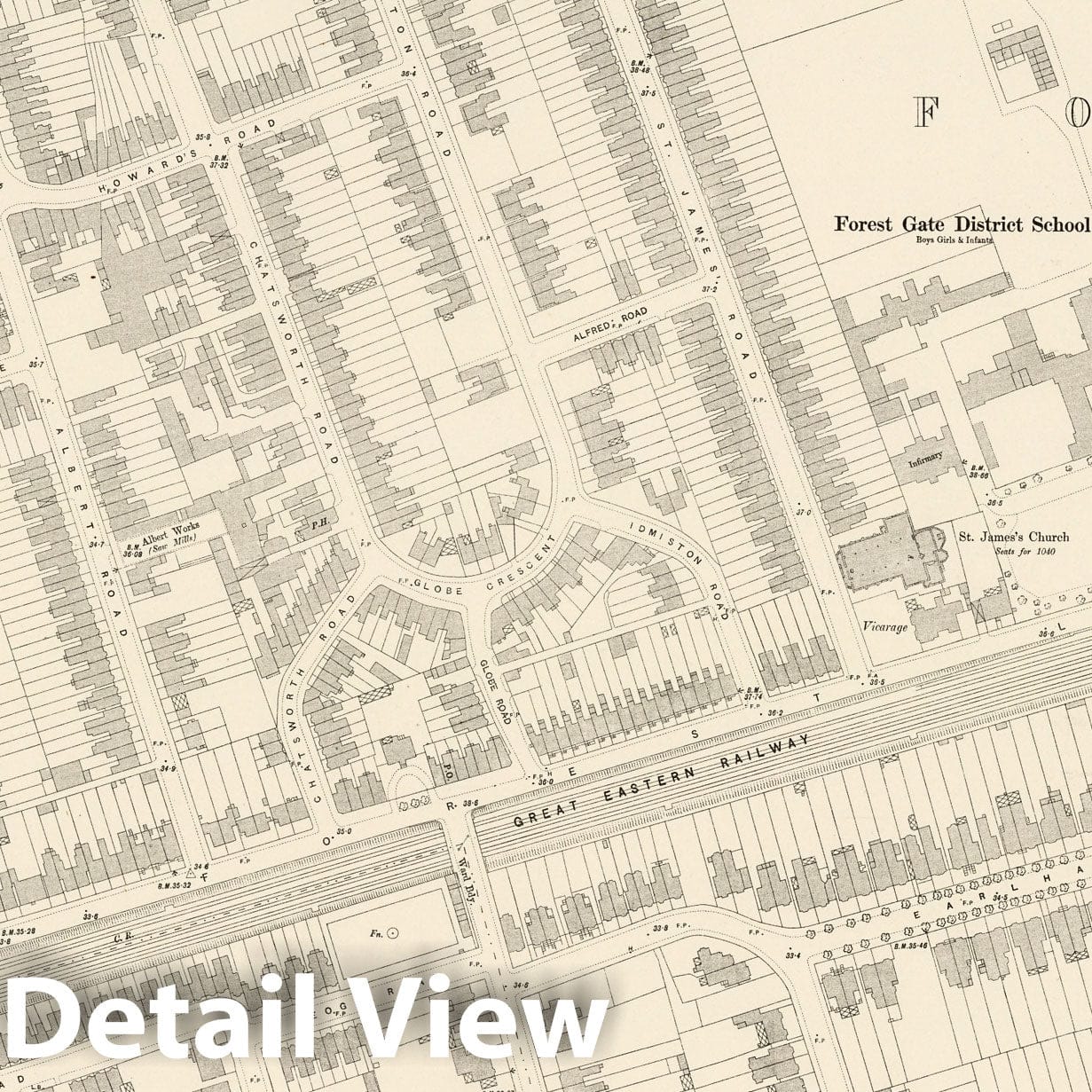 London - Sheet VIII.3, 1895 - Ordnance Survey Historical Map Print