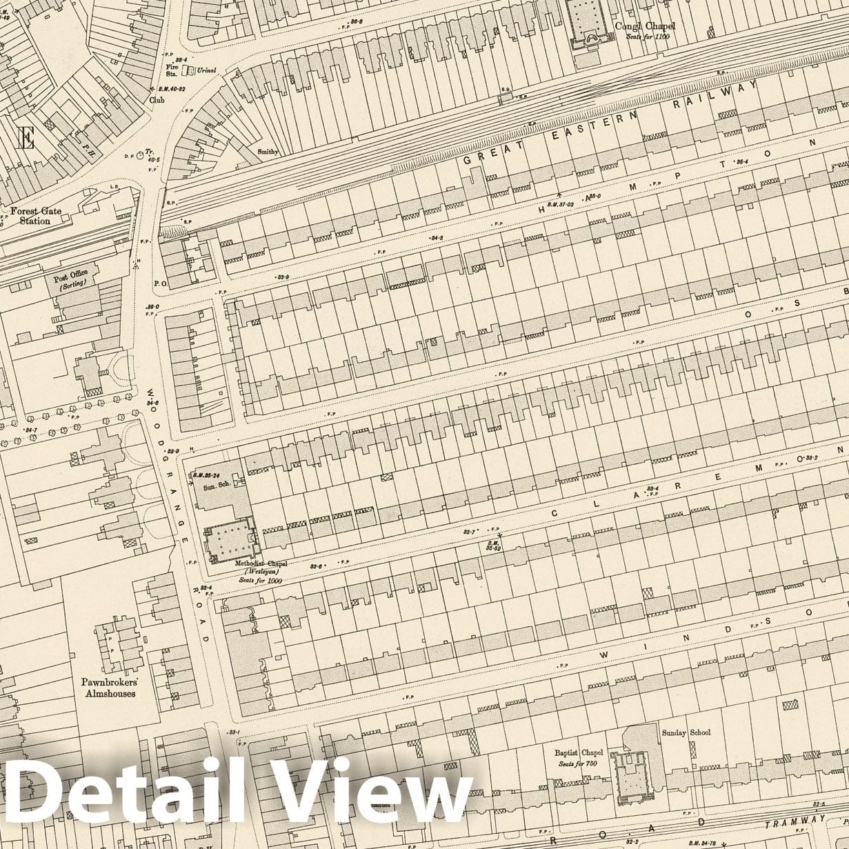 London, Sheet VIII.4 - Survey Map, 1895 - Ordnance Survey Historical Print