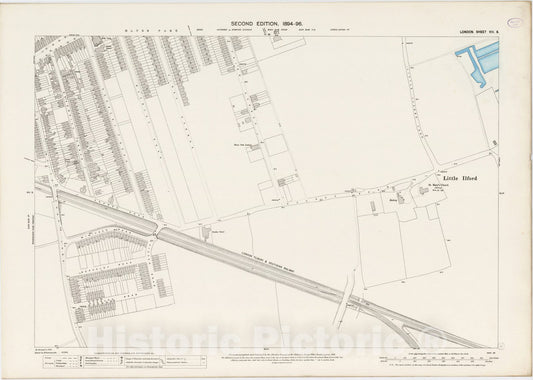 Historic Map : London (England), City Atlas Map, London Sheet VIII.6 1895 - Vintage Wall Art