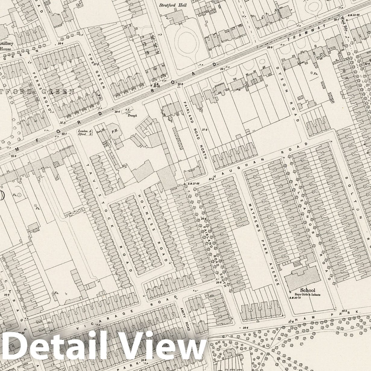 London - Sheet VIII.13, 1895 - Ordnance Survey Historical Map Print