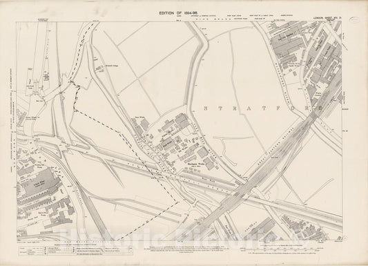 Historic Map : London (England), City Atlas Map, London Sheet VIII.21 1895 - Vintage Wall Art