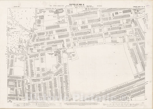 Historic Map : London (England), City Atlas Map, London Sheet VIII.24 1895 - Vintage Wall Art