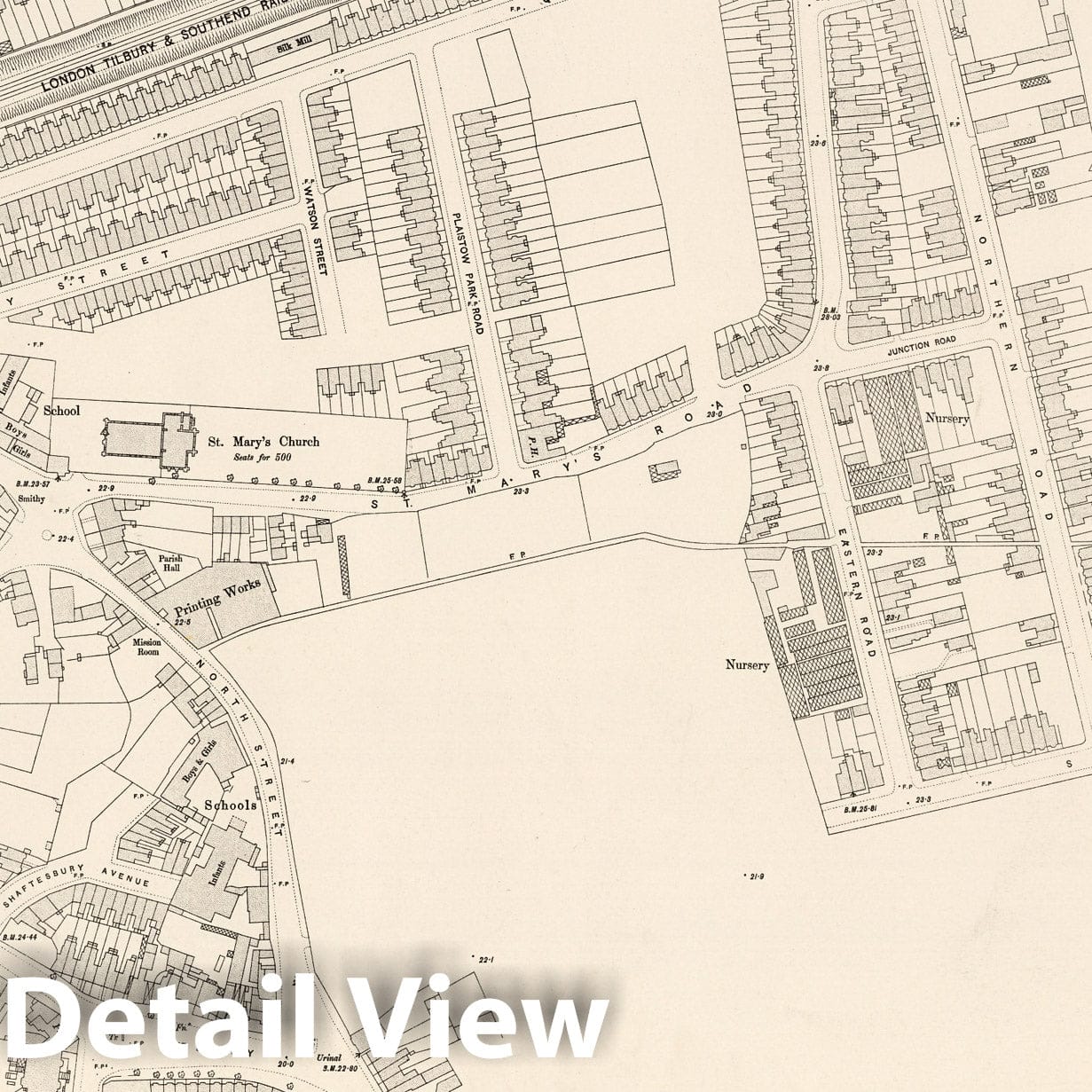 London, Sheet VIII.34 - Survey Map, 1895 - Ordnance Survey Historical Print