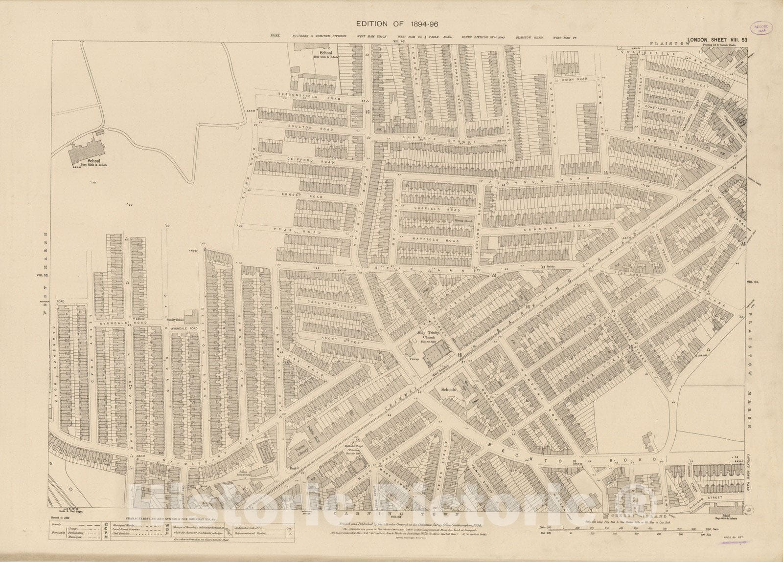 Historic Map : London (England), City Atlas Map, London Sheet VIII.53 1894 - Vintage Wall Art