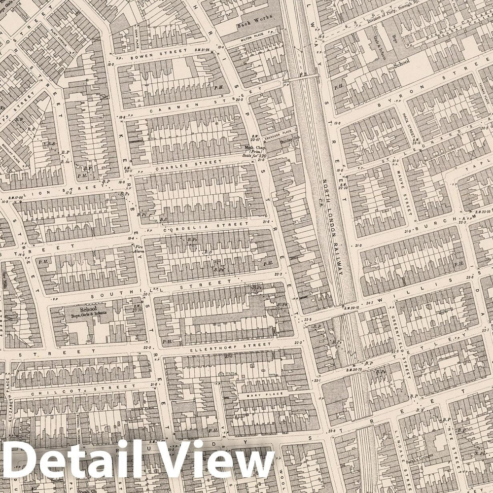 Historic Map : London (England), City Atlas Map, London Sheet VIII.61 1895 - Vintage Wall Art