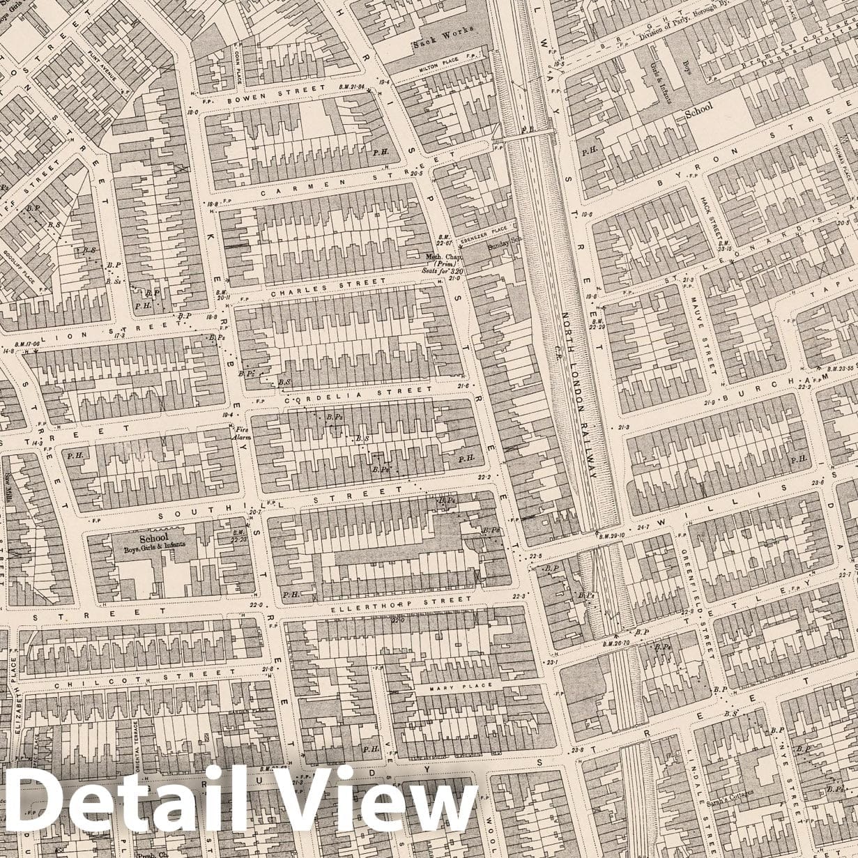 London Sheet VIII.61 - 1895 Ordnance Survey Map Print