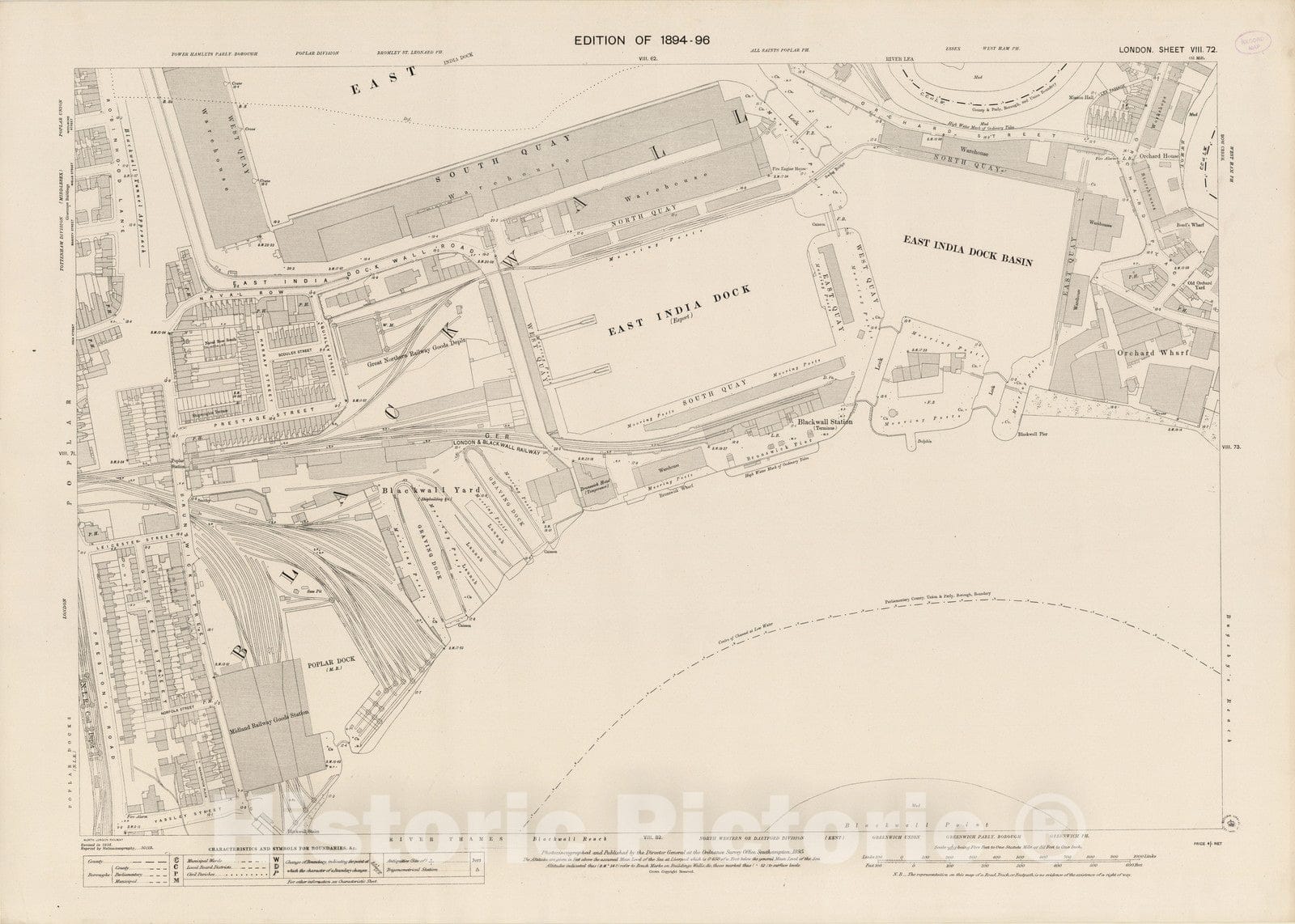 Historic Map : London (England), City Atlas Map, London Sheet VIII.72 1895 - Vintage Wall Art