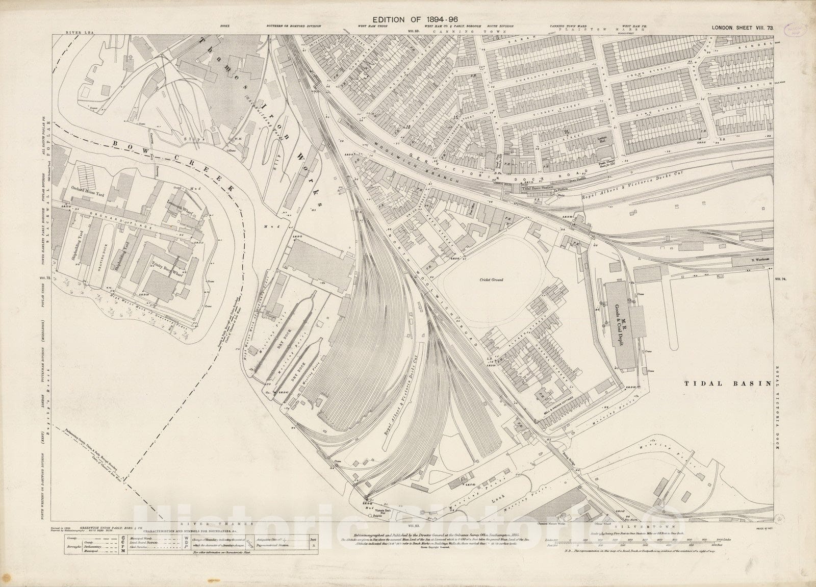Historic Map : London (England), City Atlas Map, London Sheet VIII.73 1895 - Vintage Wall Art