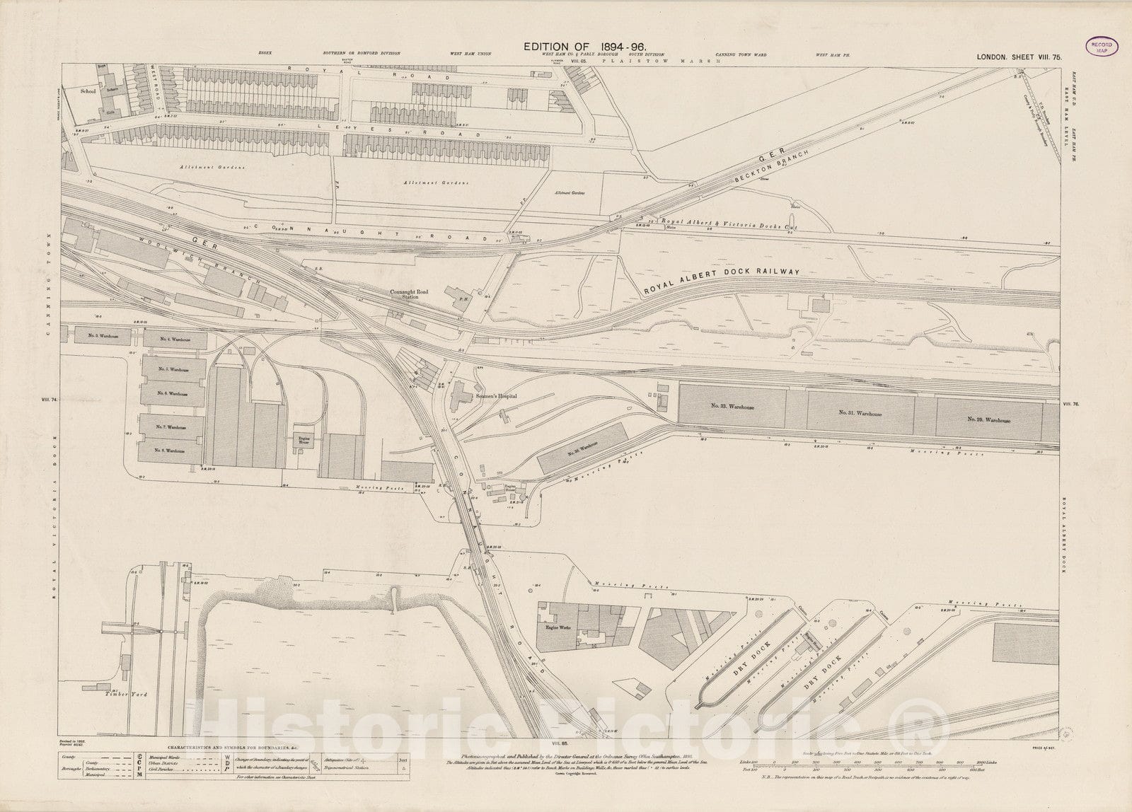 Historic Map : London (England), City Atlas Map, London Sheet VIII.75 1895 - Vintage Wall Art