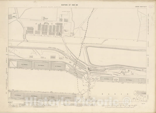 Historic Map : London (England), City Atlas Map, London Sheet VIII.77 1895 - Vintage Wall Art
