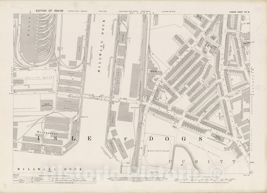 Historic Map : London (England), City Atlas Map, London Sheet VIII.91 1895 - Vintage Wall Art