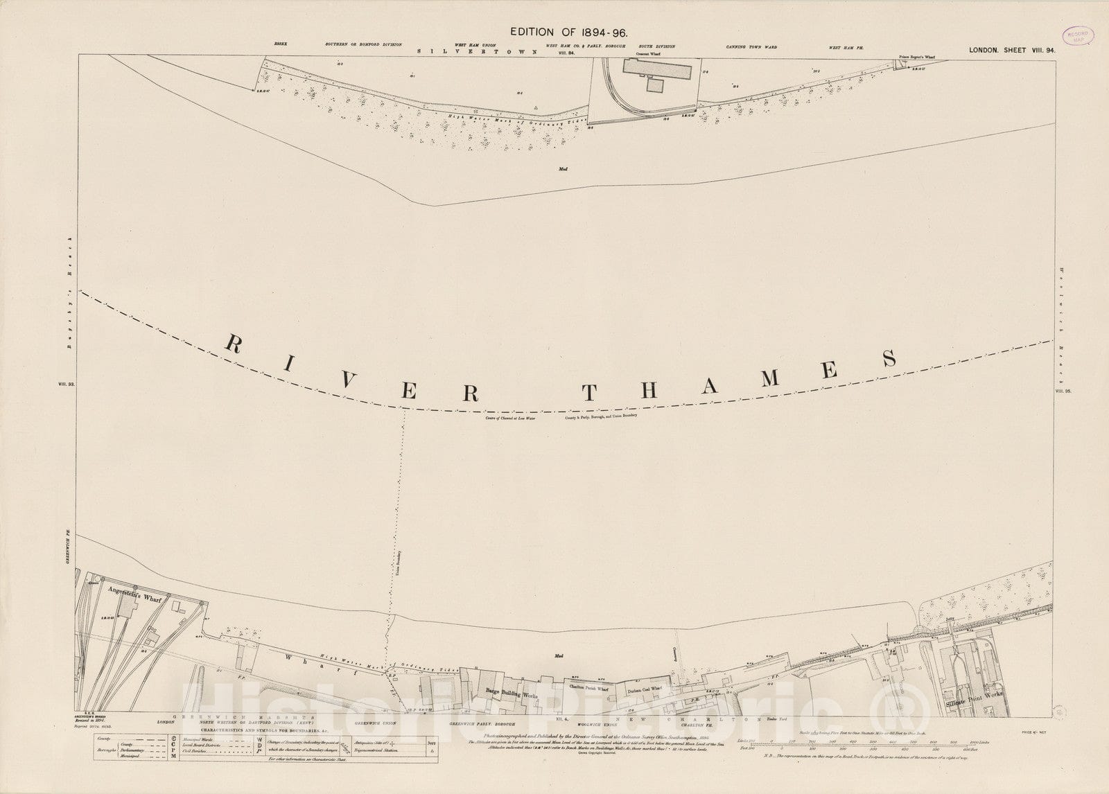 Historic Map : London (England), City Atlas Map, London Sheet VIII.94 1895 - Vintage Wall Art