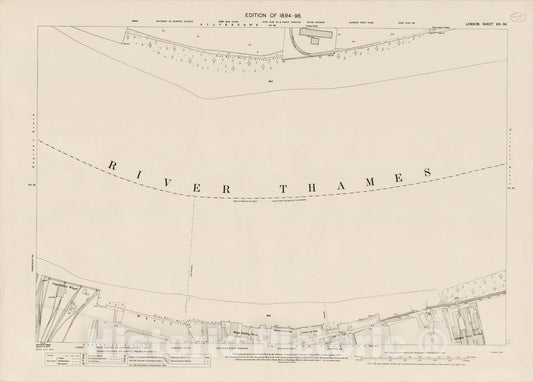 Historic Map : London (England), City Atlas Map, London Sheet VIII.94 1895 - Vintage Wall Art