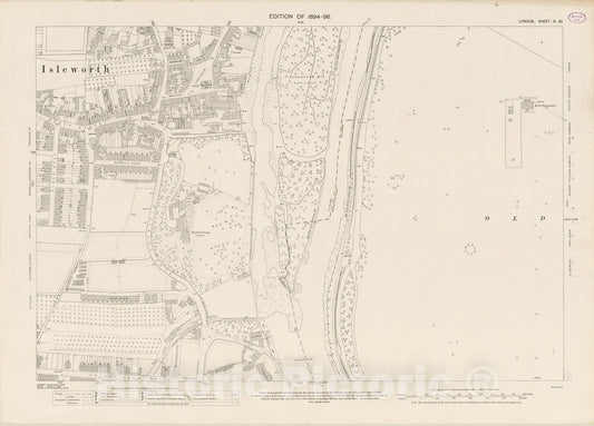 Historic Map : London (England), City Atlas Map, London Sheet IX.49 1894 - Vintage Wall Art