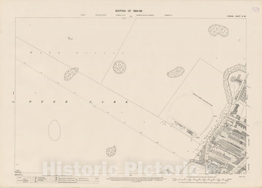 Historic Wall Map : London (England), City Atlas Map, London Sheet IX.50 1894 - Vintage Wall Art