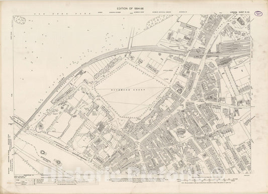 Historic Map : London (England), City Atlas Map, London Sheet IX.60 1894 - Vintage Wall Art
