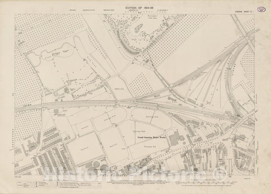 Historic Map : London (England), City Atlas Map, London Sheet X.1 1895 - Vintage Wall Art