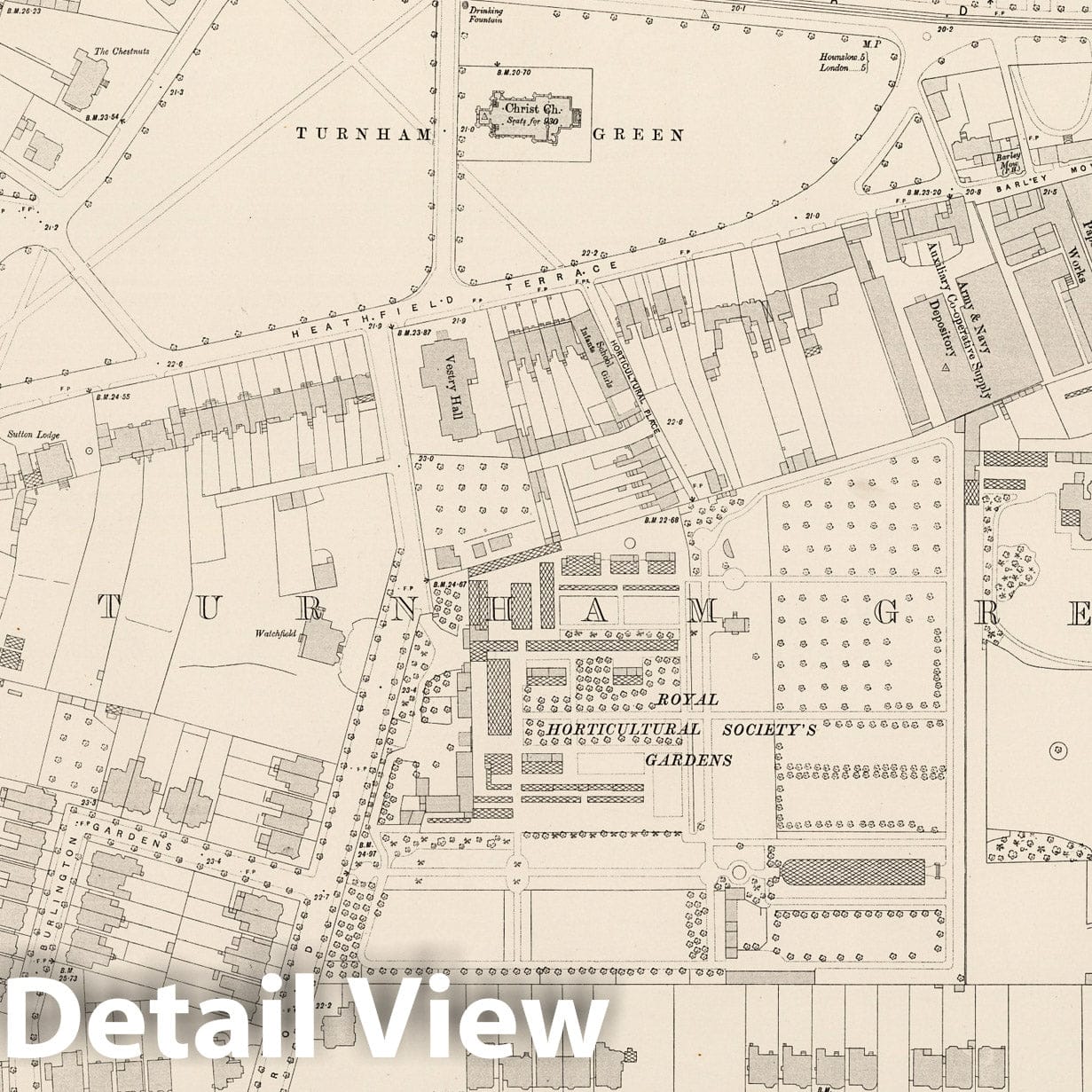 London Sheet X.3 - Survey Map, 1894 - Ordnance Survey Map Print