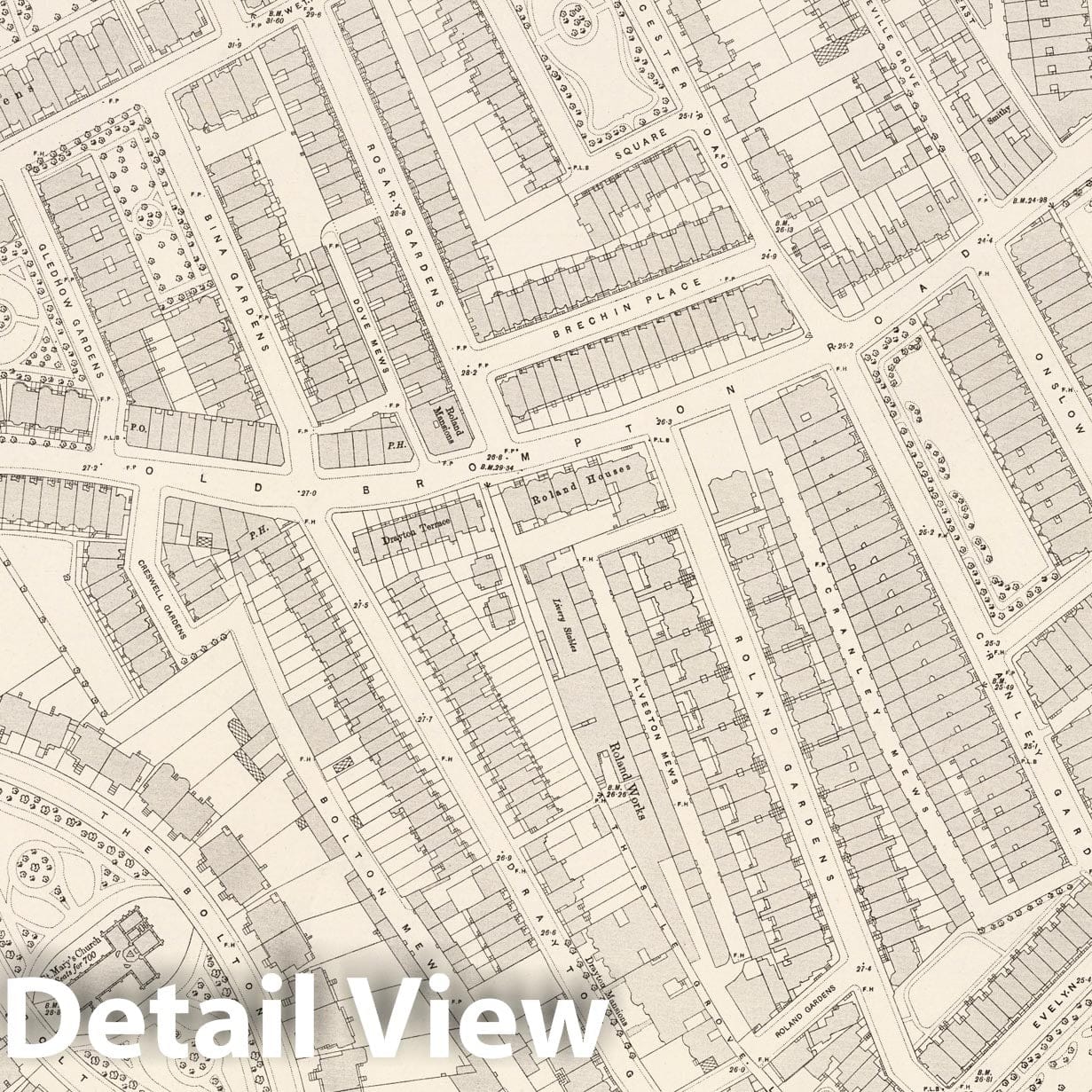 London Sheet X.9 - 1895 Ordnance Survey Historical Map Print