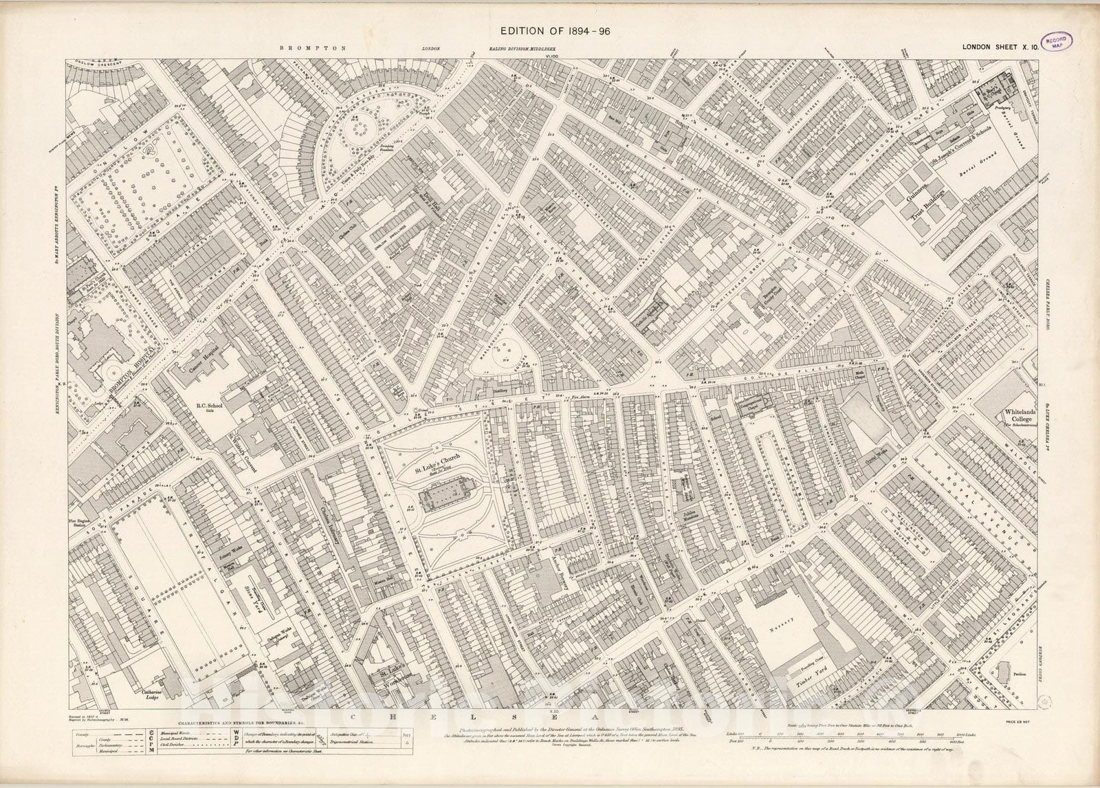Historic Wall Map : London (England), City Atlas Map, London Sheet X.10 1895 - Vintage Wall Art