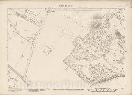 Historic Map : London (England), City Atlas Map, London Sheet X.13 1895 - Vintage Wall Art