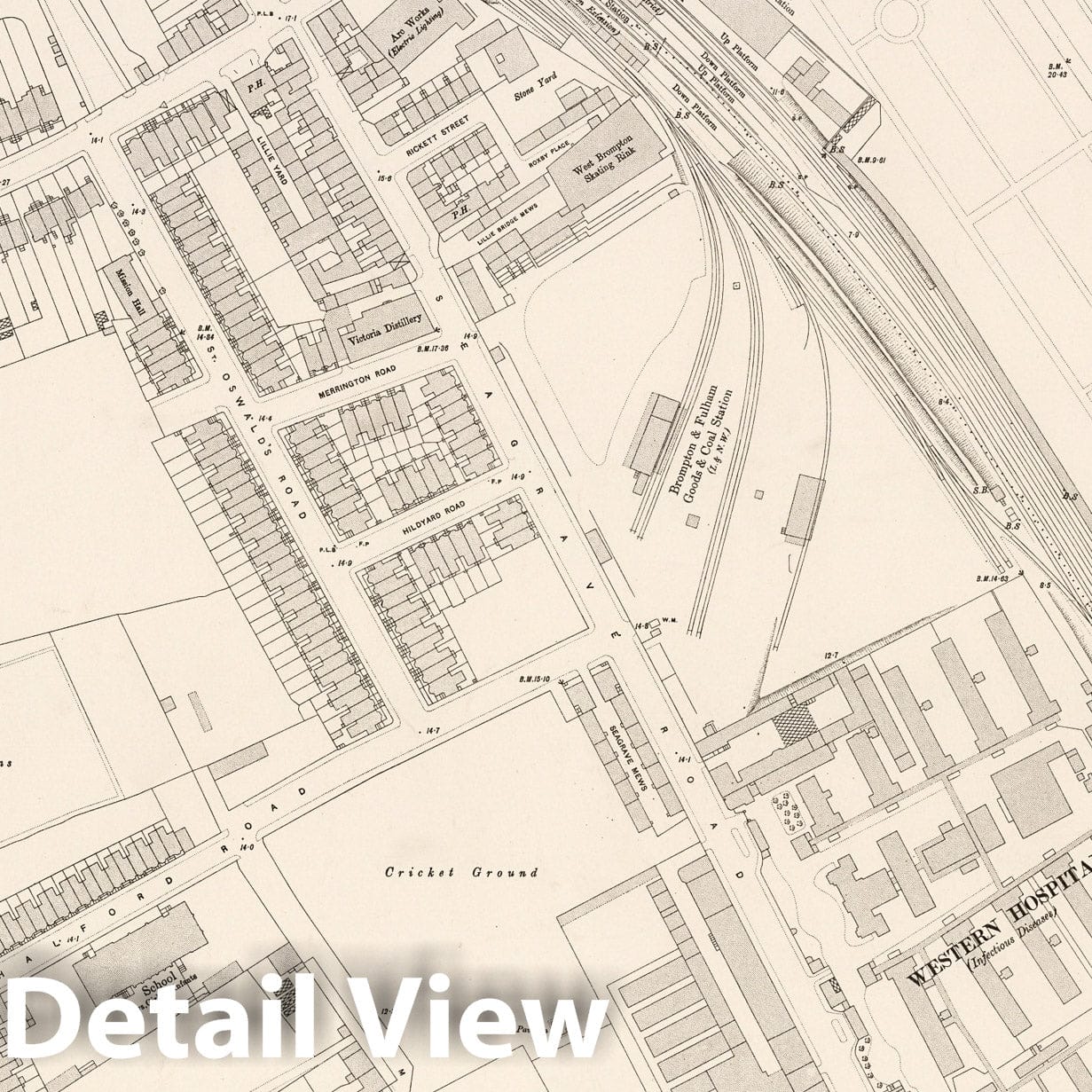 London Sheet X.18 - 1895 Ordnance Survey Map Print