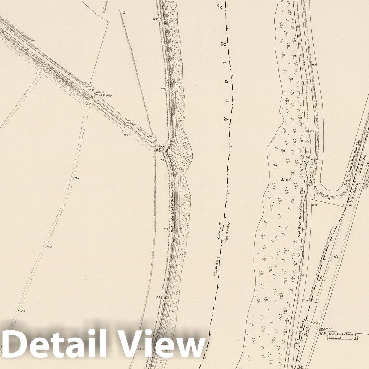 London, Sheet X.24 - Survey Map, 1894 - Ordnance Survey Historical Print
