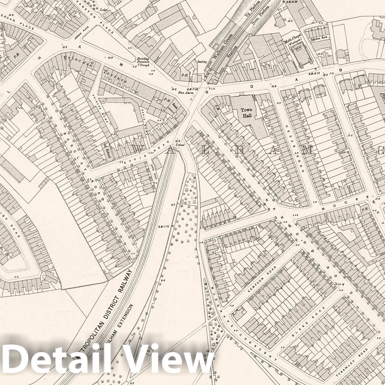 London, Sheet X.28 - Survey Map, 1895 - Ordnance Survey Historical Print