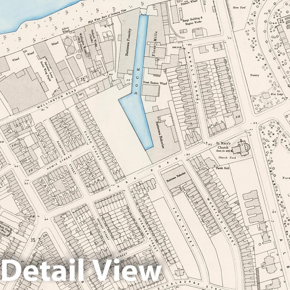 London, Sheet X.30 - Survey Map, 1895 - Ordnance Survey Historical Map Print