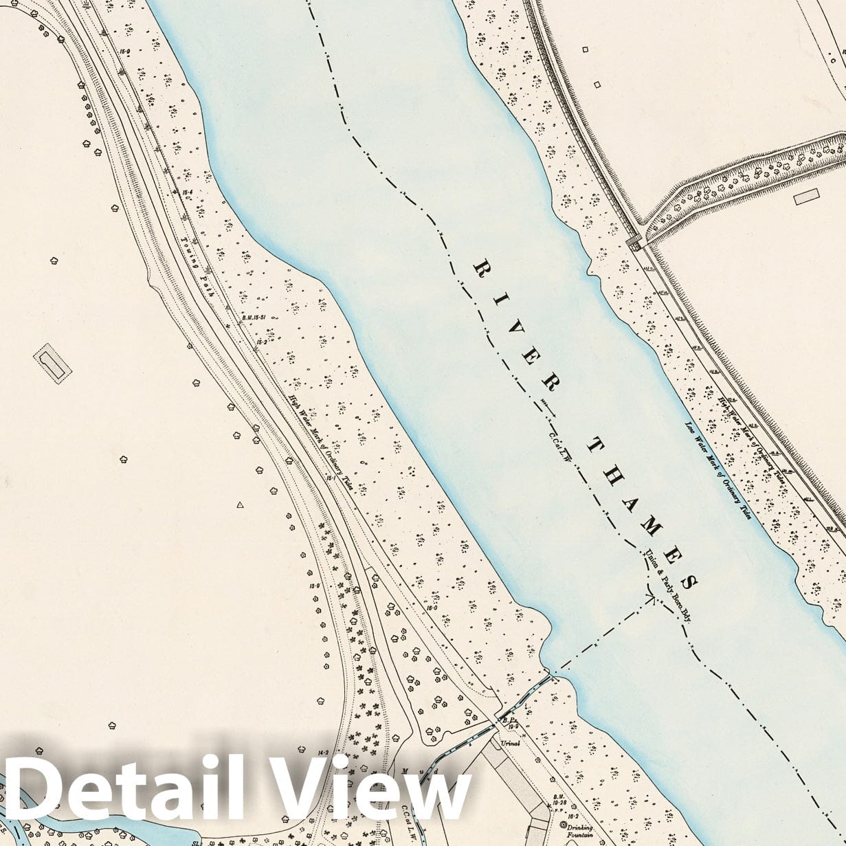 London, Sheet X.36 - Survey Map, 1895 - Ordnance Survey Historical Print