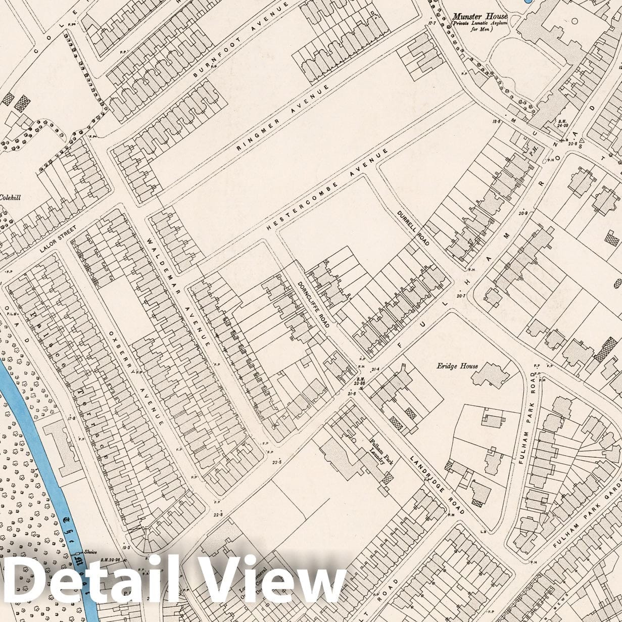 London, Sheet X.37 - Survey Map, 1895 - Historical Map Print