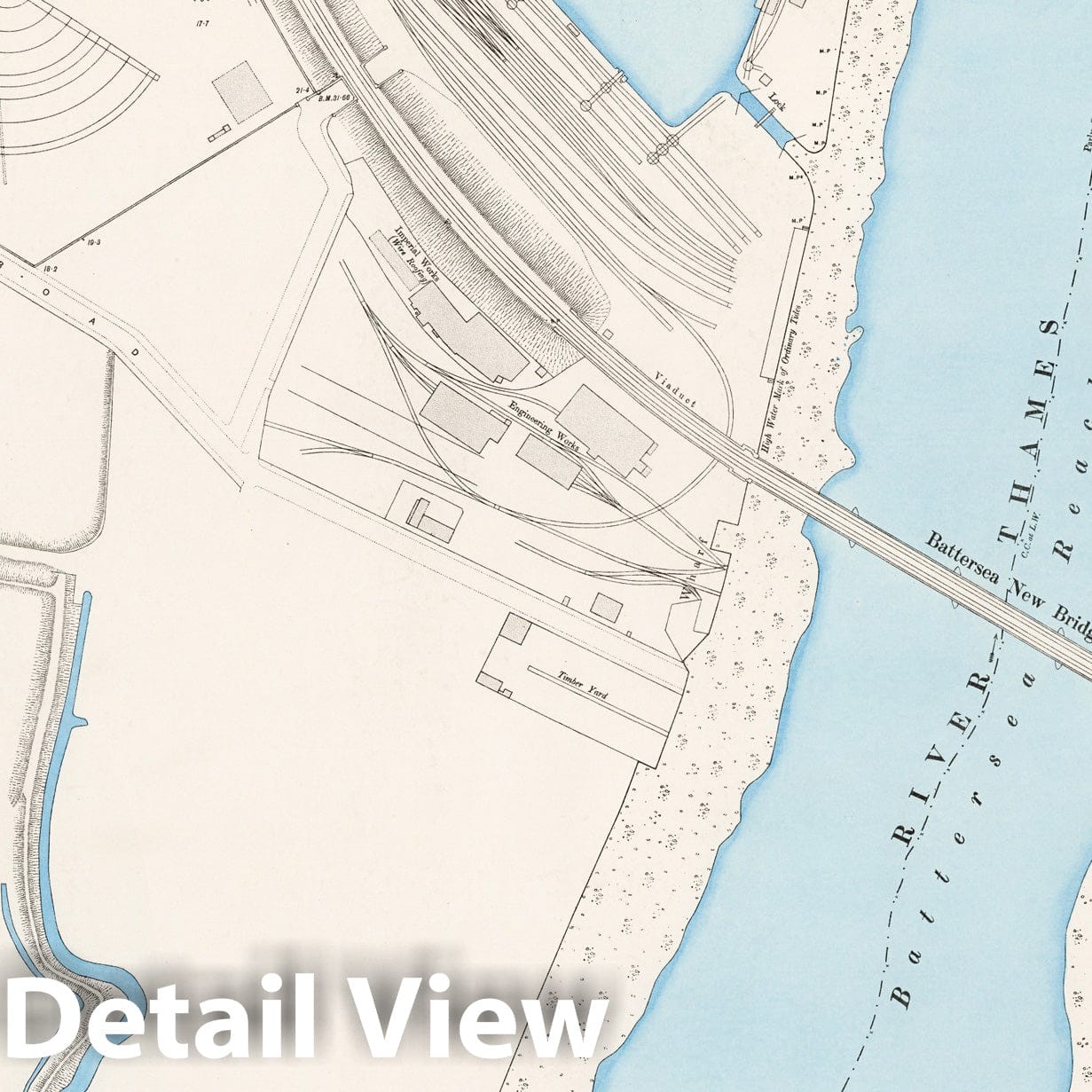 London, Sheet X.39 - Survey Map, 1895 - Ordnance Survey Historical Print