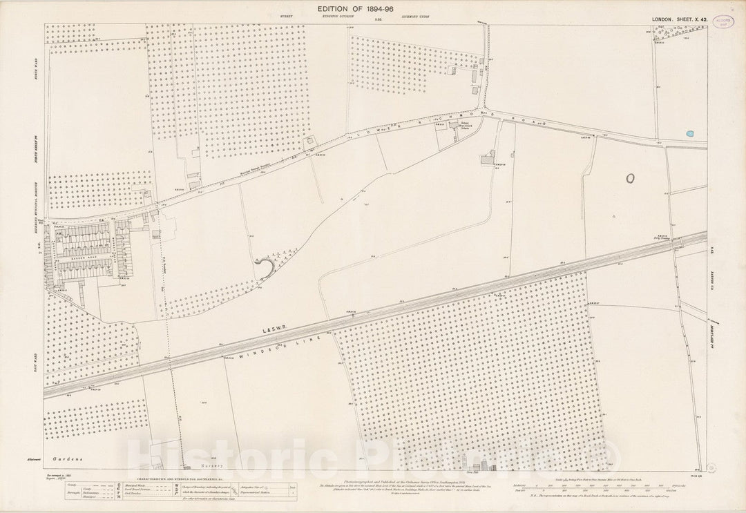 Historic Map : London (England), City Atlas Map, London Sheet X.42 1895 - Vintage Wall Art