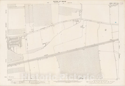 Historic Map : London (England), City Atlas Map, London Sheet X.42 1895 - Vintage Wall Art