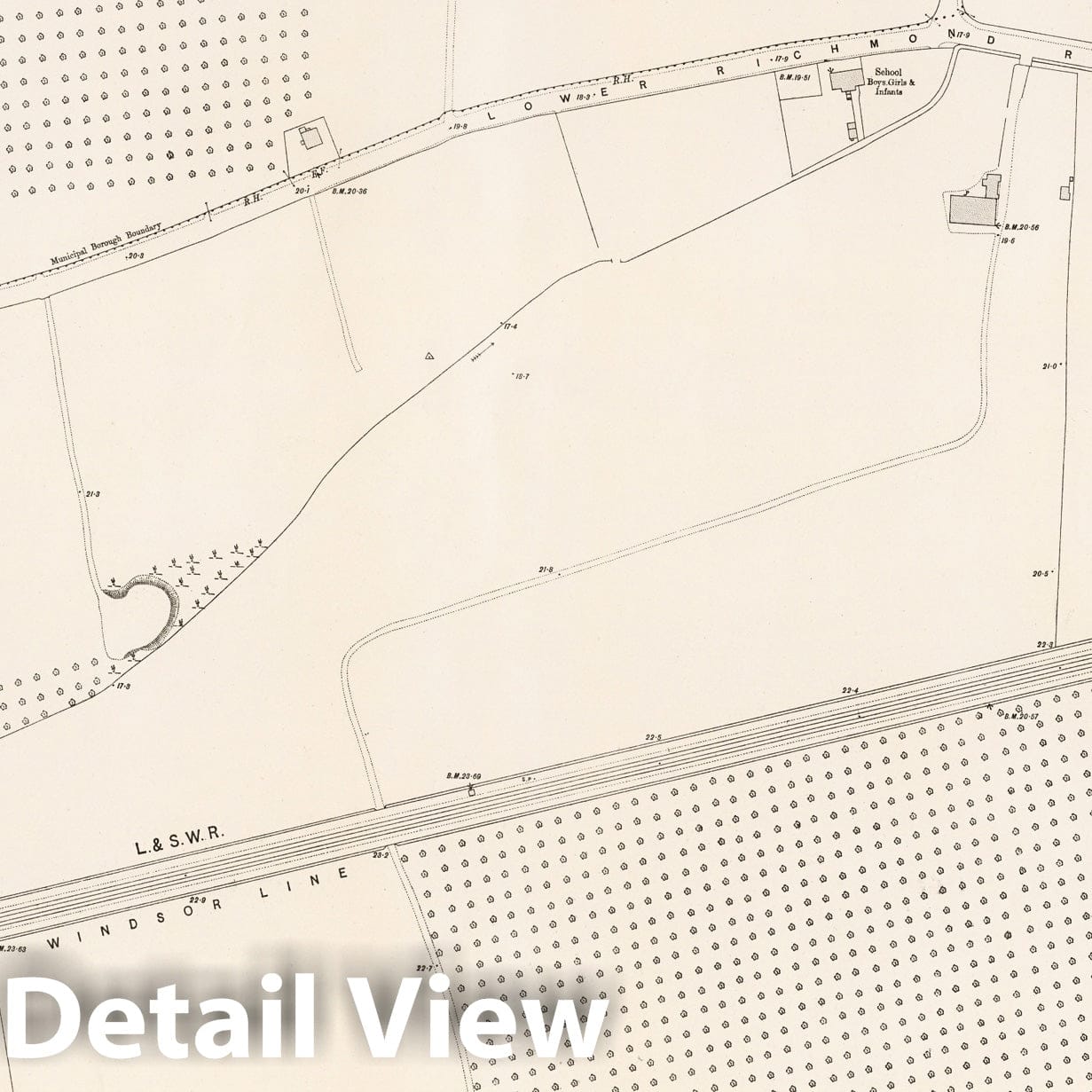London, Sheet X.42 - Survey Map, 1895 - Ordnance Survey Historical Map Print
