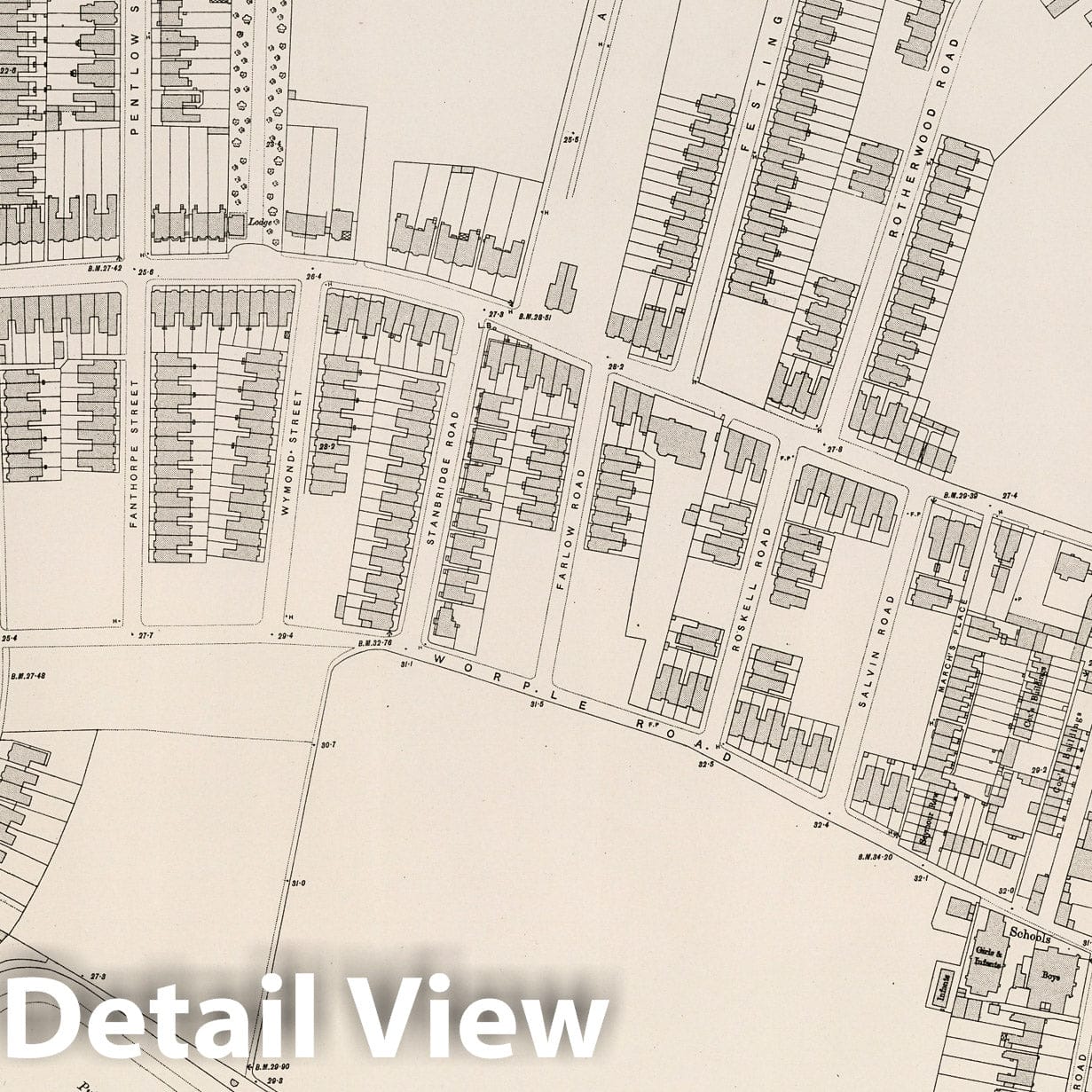London, Sheet X.46 - Survey Map, 1895 - Ordnance Survey Historical Print