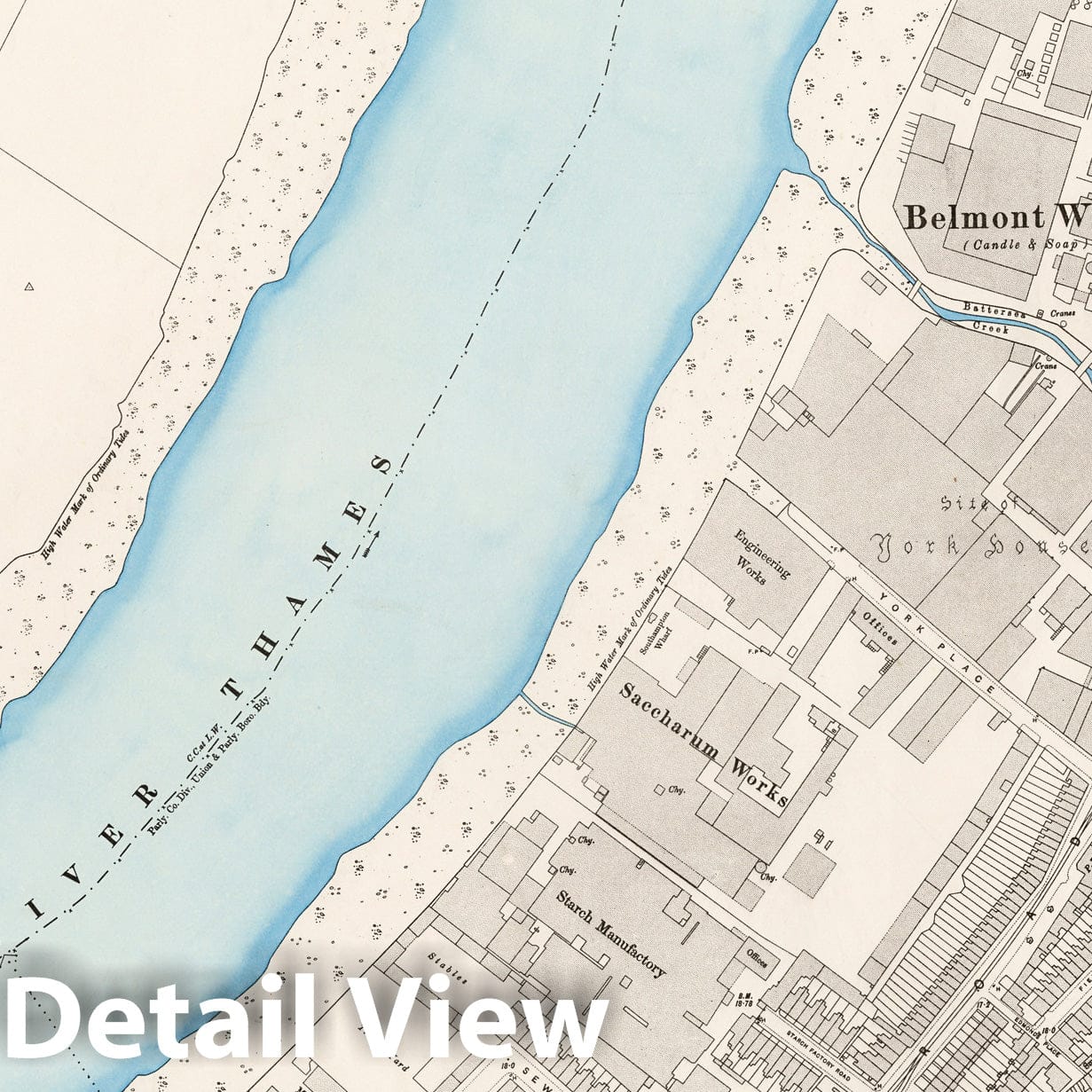 London, Sheet X.49 - Survey Map, 1895 - Ordnance Survey Historical Print