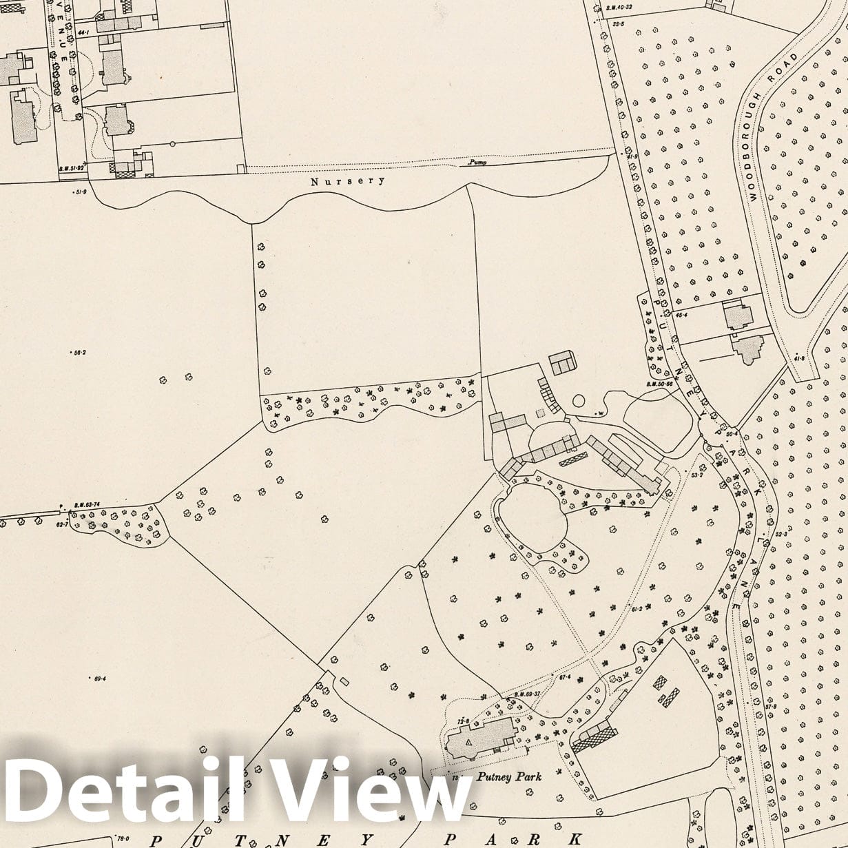 London, Sheet X.55 - Survey Map, 1895 - Ordnance Survey Historical Print