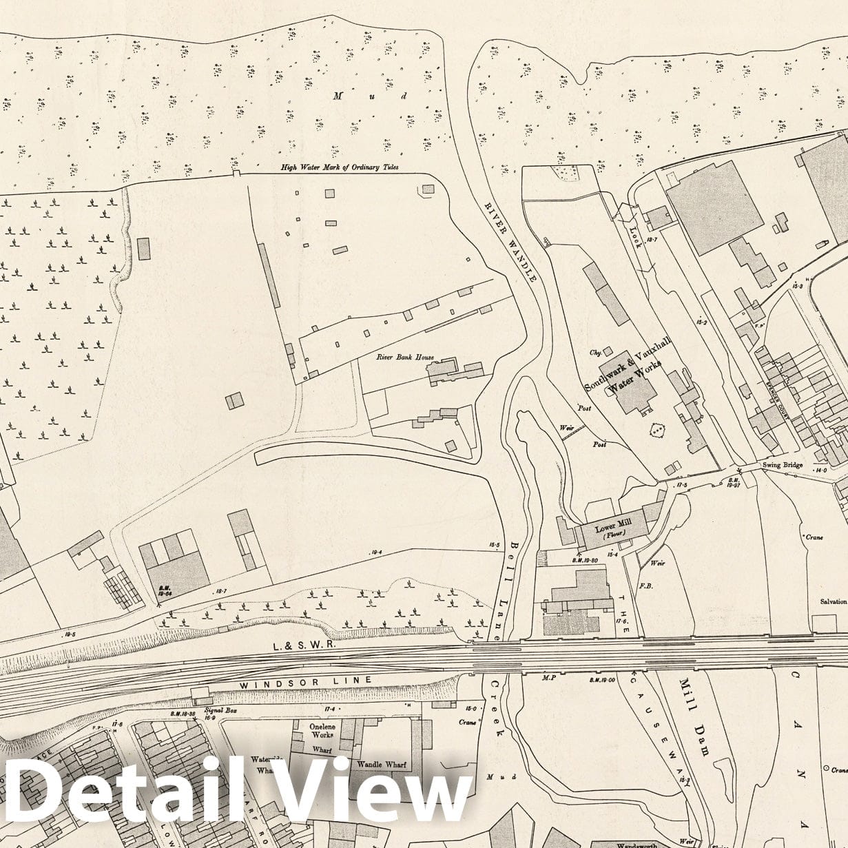 London, Sheet X.58 - Survey Map, 1895 - Ordnance Survey Historical Map Print