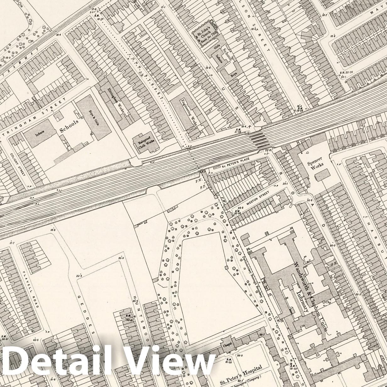 London, Sheet X.59 - Survey Map, 1895 - Ordnance Survey Historical Print