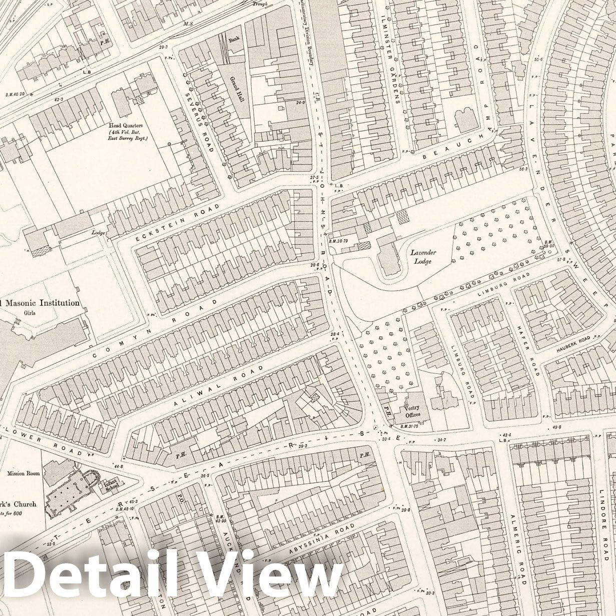 London Sheet X.60 - 1895 Ordnance Survey Historical Map Print