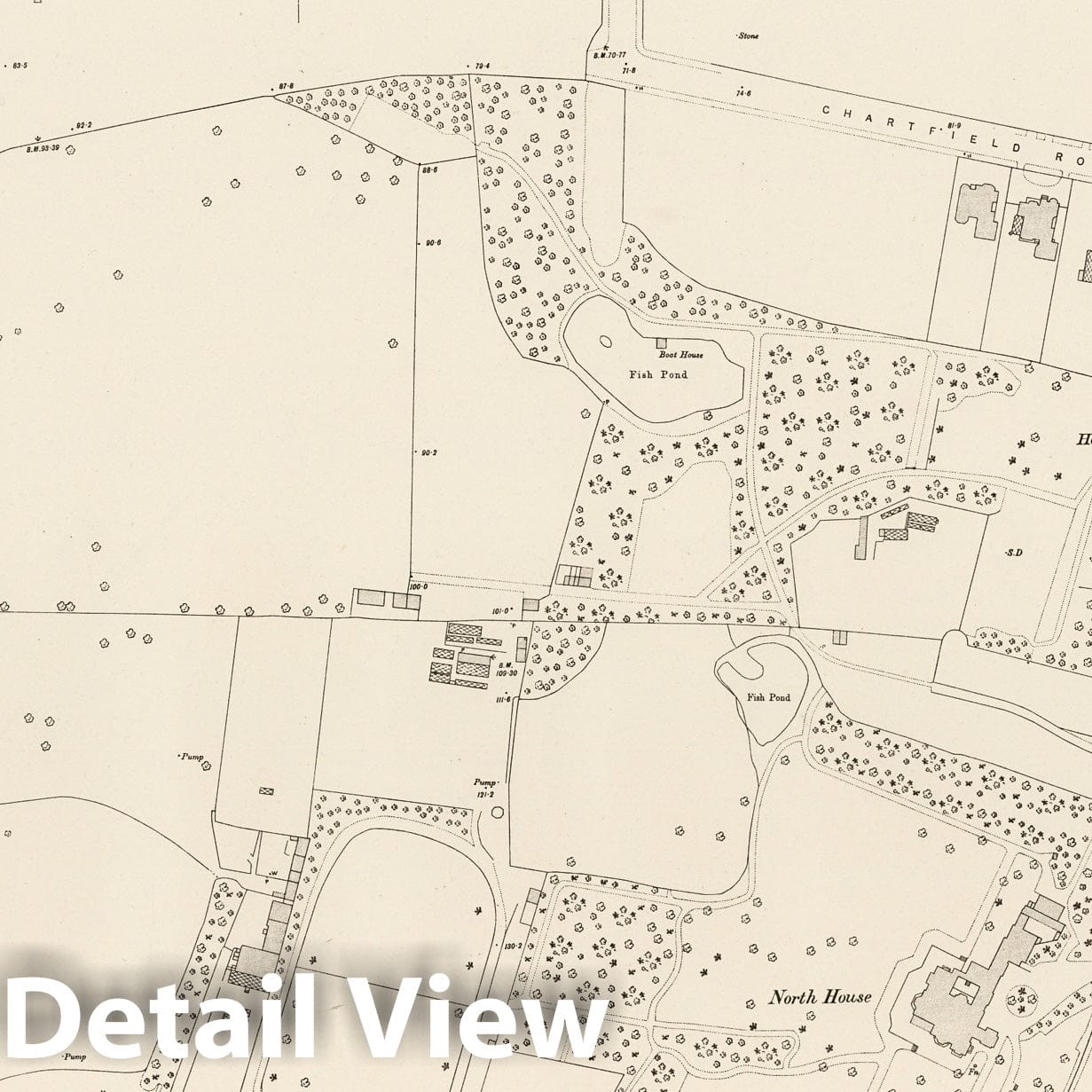 London Sheet X.66 - 1895 Ordnance Survey Historical Map Print
