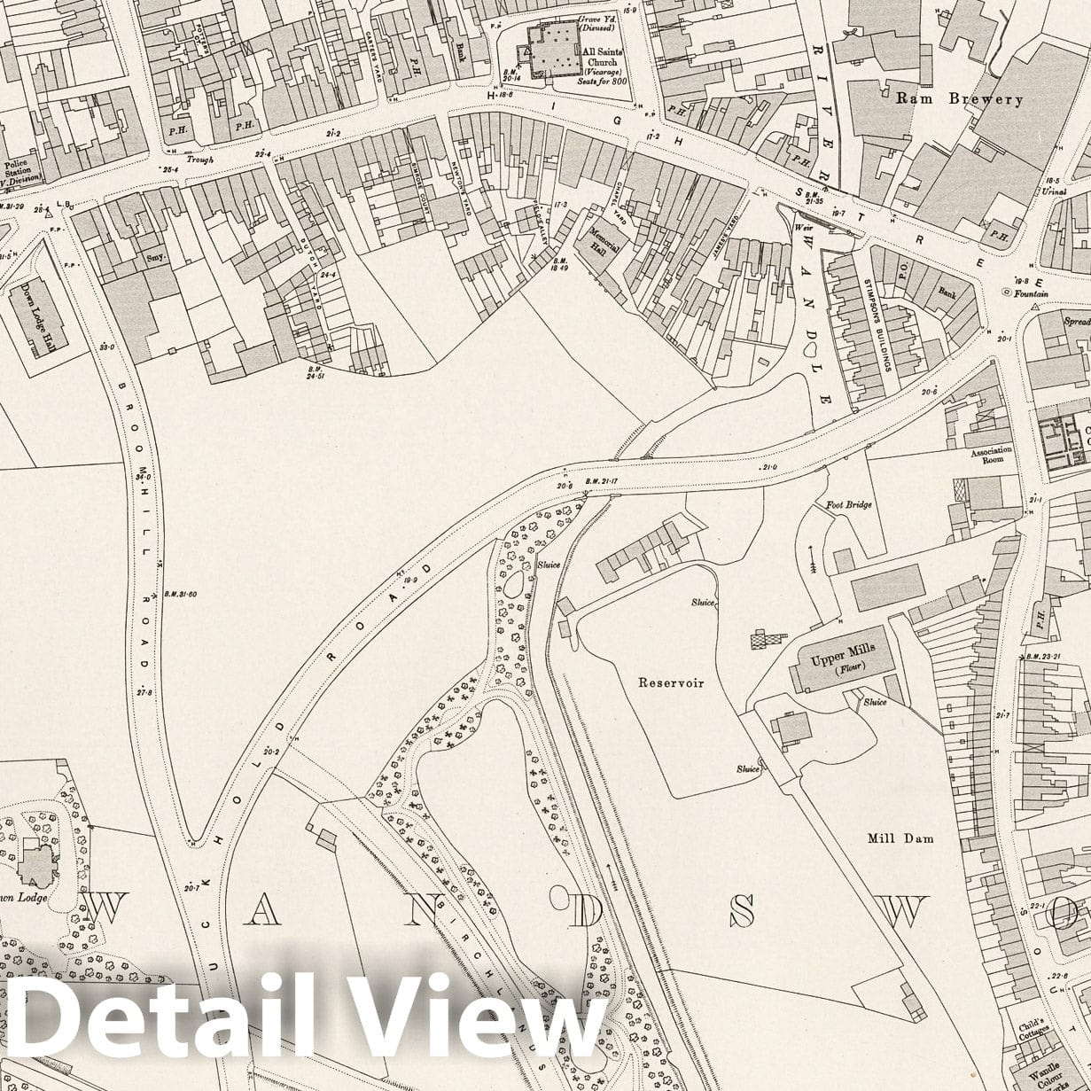 London Sheet X.68 - 1895 Ordnance Survey Historical Map Print