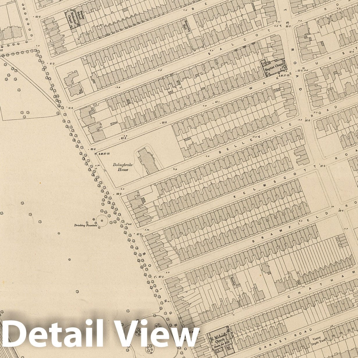 London Sheet X.70 - 1895 Ordnance Survey Historical Map Print