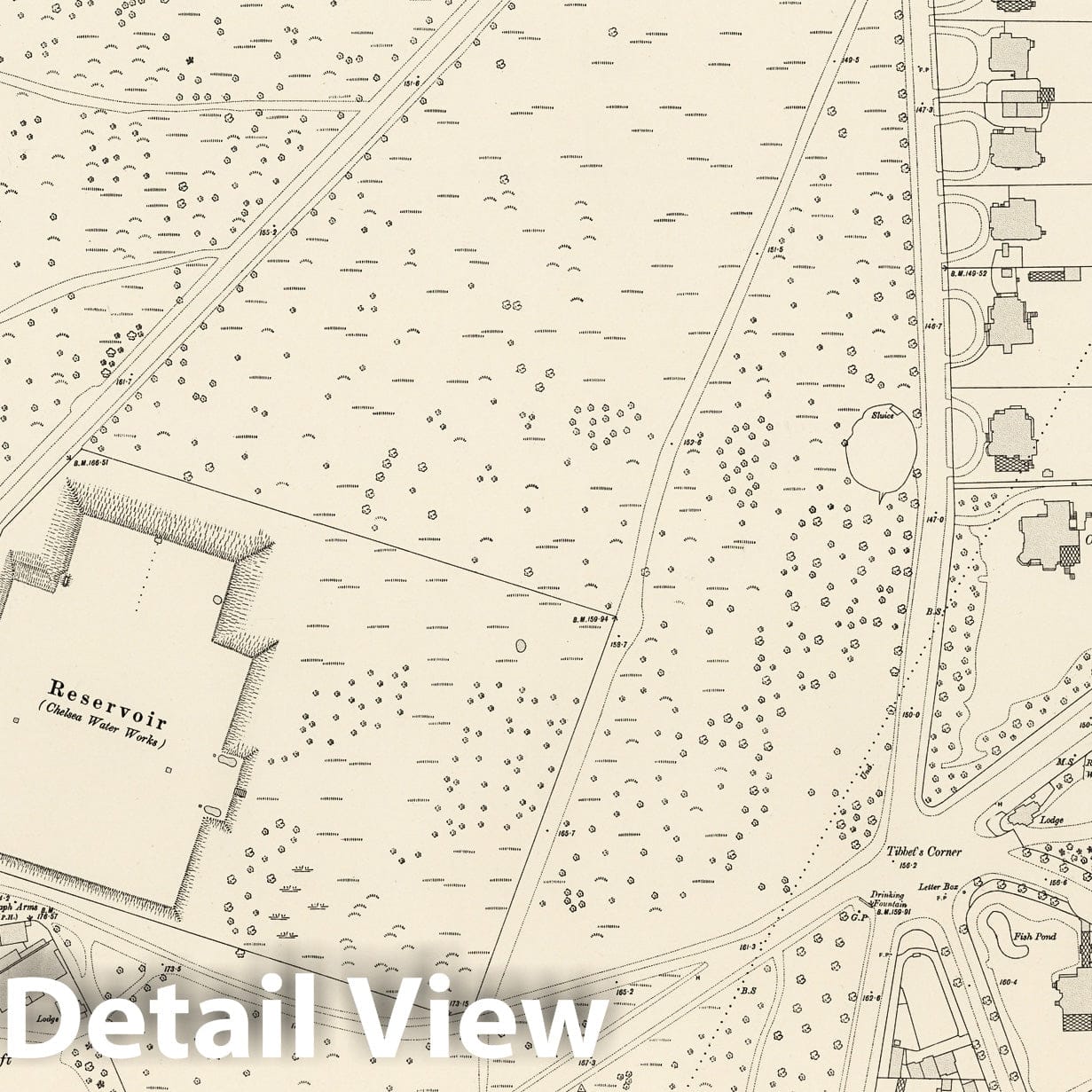 London Sheet X.76 - 1895 Ordnance Survey Historical Map Print