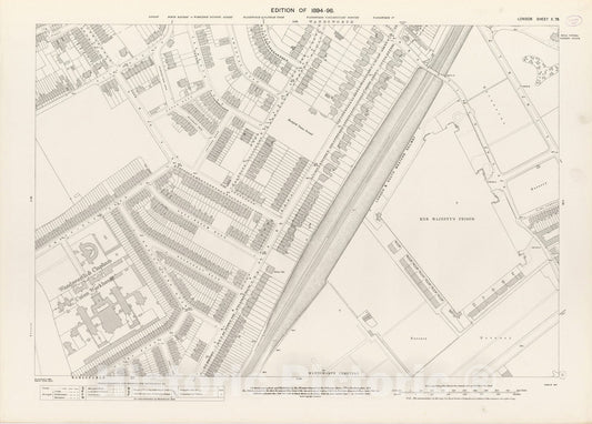 Historic Map : London (England), City Atlas Map, London Sheet X.79 1895 - Vintage Wall Art