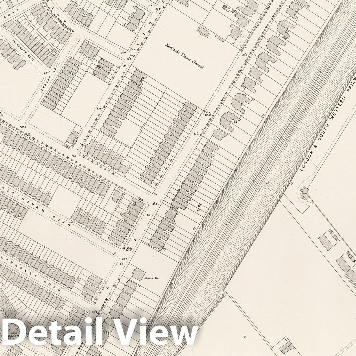 London Sheet X.79 - 1895 Ordnance Survey Map Print