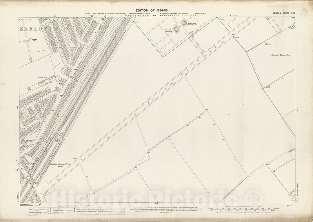 Historic Wall Map : London (England), City Atlas Map, London Sheet X.89 1895 - Vintage Wall Art