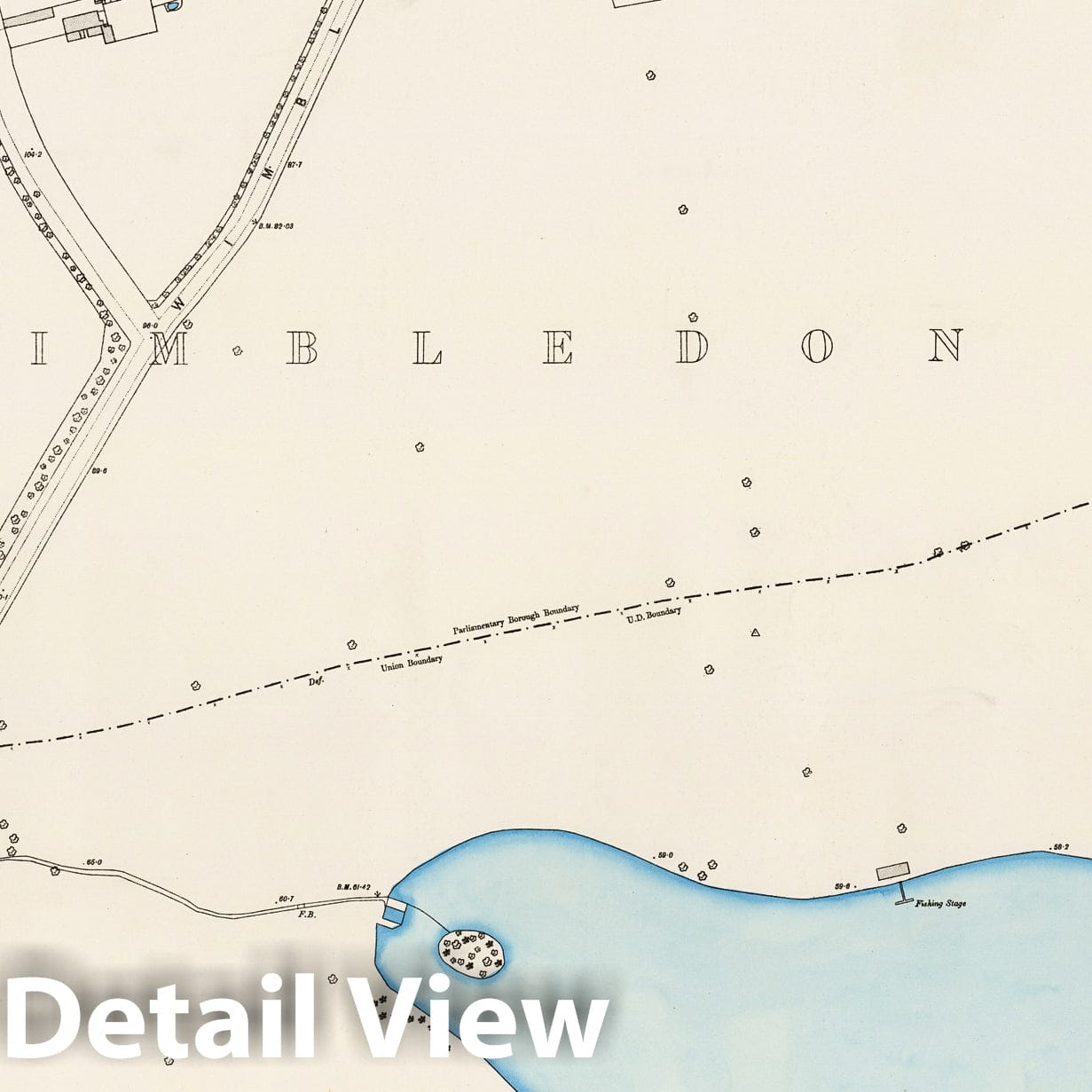 London - Sheet X.97, 1895 - Ordnance Survey Historical Map Print