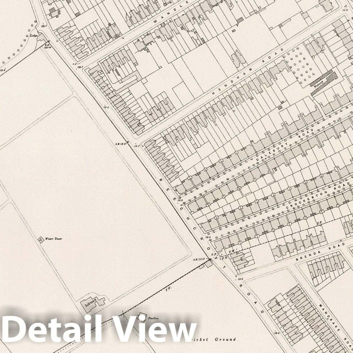 London, Sheet X.100 - Survey Map, 1895 - Historical Map Print